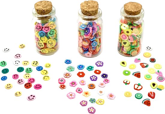 Katsuki Mini Confettis Mix 3x5 gr Smileys Fleurs et Fruits