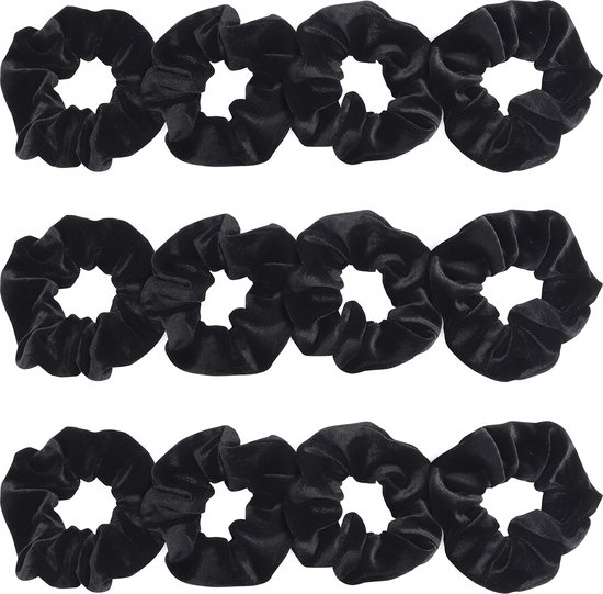 BLISSWISP 50 stuks zwarte haarbanden, scrunchies, elastische banden voor dames en meisjes, perfecte aanvulling voor kaptafel of badkamer (zwart