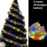 LED Kerstboom Licht Lint- 5 Meter 50 LED Lichtjes-werkt op batterij-kerstdecoratie-Multicolour-goud
