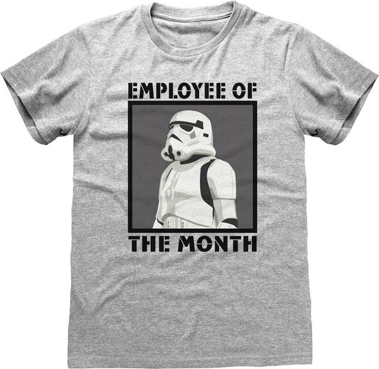 Star Wars Heren Tshirt Employee Of The Month Grijs