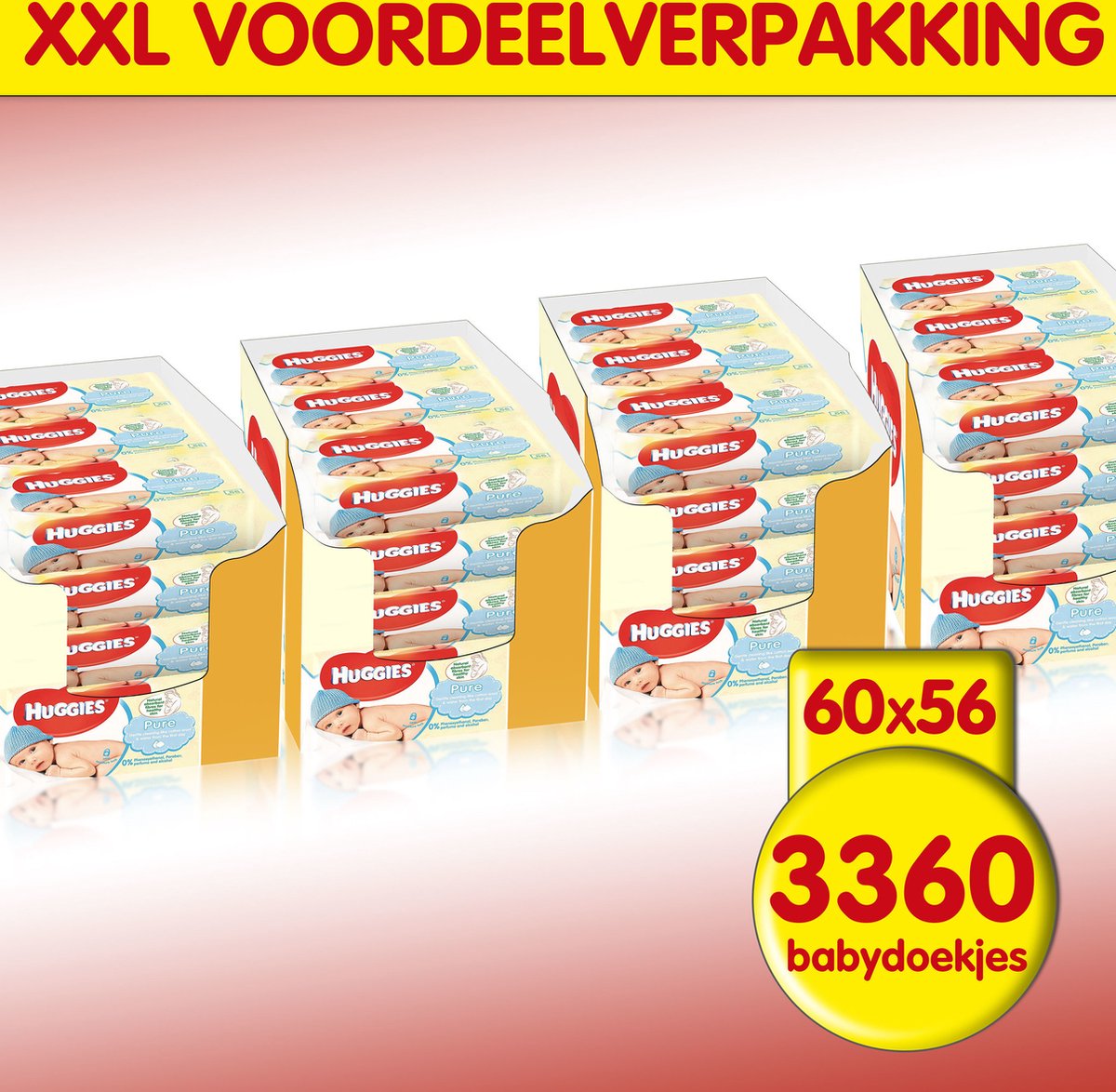 Goedkoopste Huggies - Pure - Billendoekjes - 3360 babydoekjes - 60 x 56