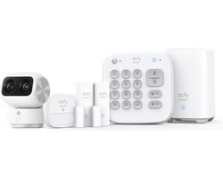 eufy Security - 6-Piece Alarm Kit - Wit,Beveiligingssysteem - Keypad - Bewegingssensor - 2 Raam-/deursensors + eufycam 4k pan&tilt camera