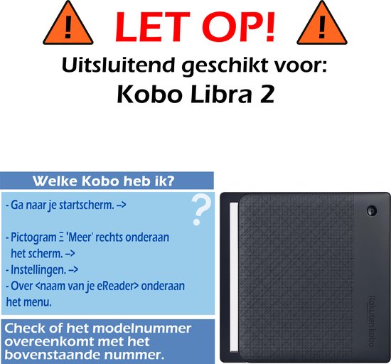 Hoesje Geschikt voor Kobo Libra 2 Hoes Book Case Trifold - Hoes Geschikt voor Kobo Libra 2 Hoesje Book Cover Met Screenprotector - Donkerblauw van Hoesje  — afbeelding 2