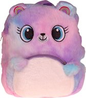 Rugzak Pluche - Rainbow Bear Fluffy - Unicorn World - Roze & Blauw & Lila - 30x25cm