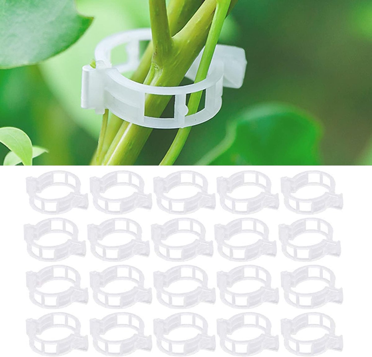 Plantenclips 300 stuks plantenklemmen tomatenclips kunststof tomatenklemmen voor klimplanten planten clips bloemenklemmen voor groenten tomaten planten en bevestiging
