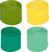 FINE CREPE PAPER 3,5CMX10M 4PCS GREEN AND YELLOW