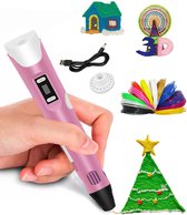 BLU 3D Pen XXL Starterspakket incl. 100M Filament in 10 kleuren - Inclusief uitgebreide NL handleiding - 3D pen - Starterkit voor kinderen en volwassenen - Roze