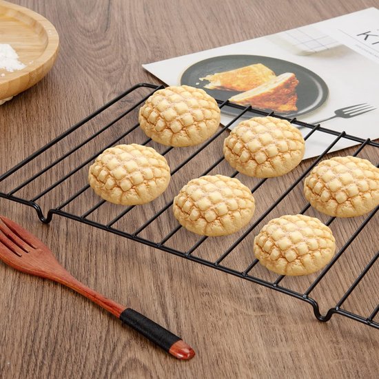 Onader Afkoelrooster, 2-delige set, rechthoekig afkoelrooster, taartrooster van roestvrij staal, voor braden, bakken, grillen, koelen, afkoelen, gezond en duurzaam, oven- en vaatwasmachinebestendig