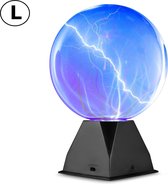 Boule plasma - Lampe disco - Lampe plasma - Sensible au toucher - Sensible au son - Comprend un adaptateur USB - Blauw - 25 cm - Groot