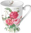 mok op voet - porselein -fine bone China - rozen - bloemen - Amber - Ambiente - moederdag - valentijn - verjaardag - kado