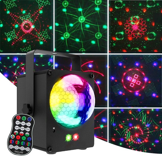Lampe disco avec Disco Laser Light - Boule disco rotative - Pour enfants et adultes - RVB - Prise UE
