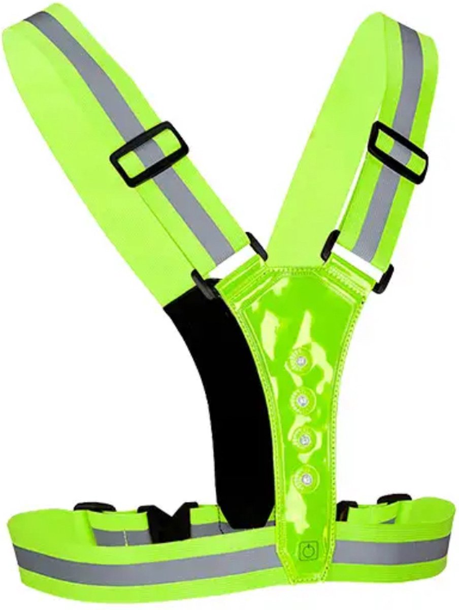 Hardloop Verlichting - Led Harnas - Led Vest - Rood Licht - Hardloop Led verlichting - Reflecterend Hardloop vest - Hardlopen - Sport verlichting - Incl batterijen - ATHLIX