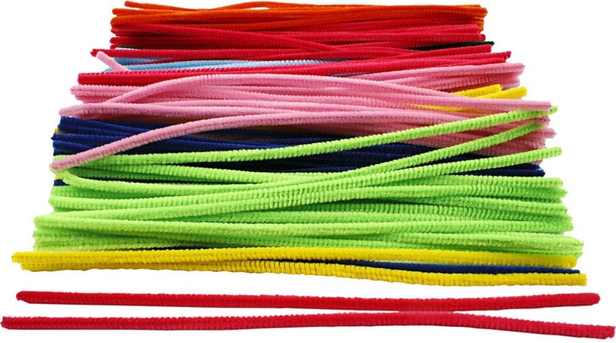 Creotime Chenilledraad Pijpenragers 10 Verschillende Kleuren Nylon Metaal Lengte: 30 cm Dikte: 6mm 200 stuks