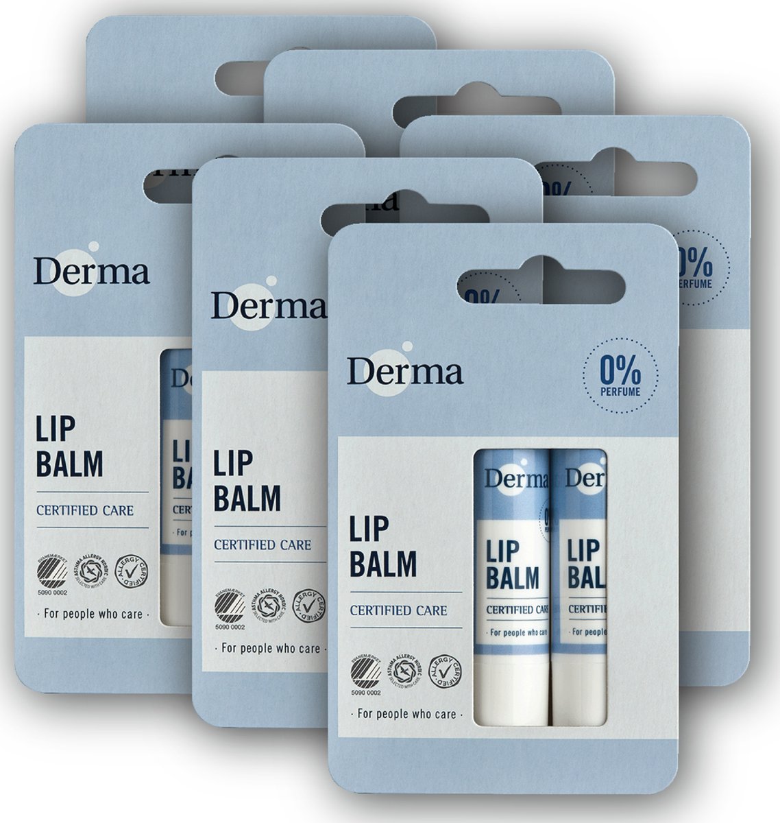 Derma Eco Family - Lippenbalsem - 6 x 2 stuks - Hypoallergeen - Parabeenvrij - Veganistisch