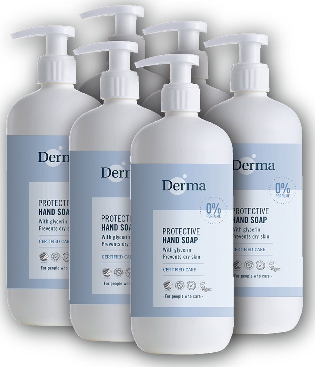 Derma Eco Family Voordeelverpakking - Handzeep - 6 x 500 ML - Parabeenvrij - Hydraterend - Hypoallergeen