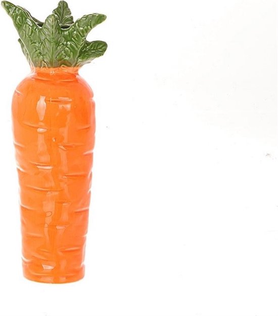 HBX Living Vaas in vorm van een wortel aarderwerk 8,3x6,8x19,3cm oranje