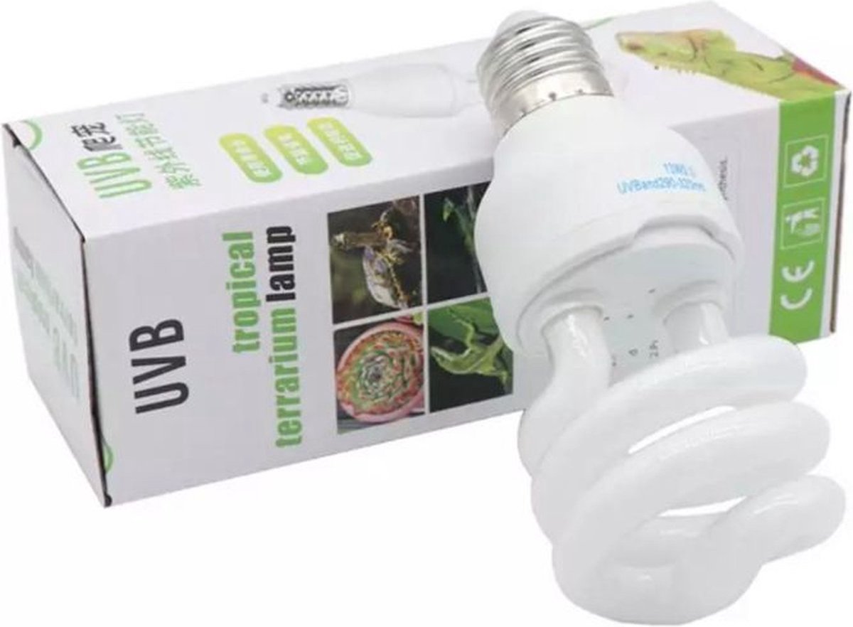 UniEgg® UVB - terrarium lamp - 13 watt - UVB 5.0 - reptielenlamp - spiraallamp - ontwikkeling van vitamine D3 en een gezond beendergestel (calcium) - UNIEGG Systems™