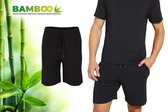Bamboe Pyjama Short Heren - Zwart - Maat XL - Korte Pyamabroek Heren - Pyama Heren Volwassenen