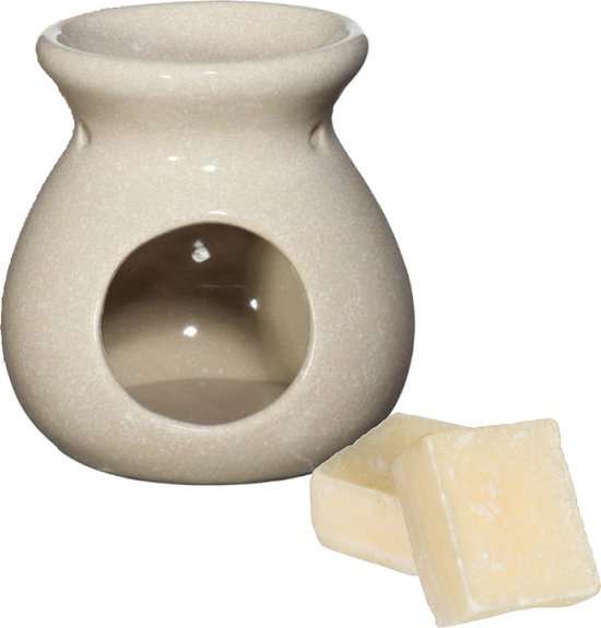 Ideas4seasons Amberblokjes/geurblokjes cadeauset - cashmere geur - inclusief geurbrander