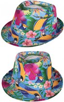 Toppers in concert - Verkleed hoedje voor Tropical Hawaii party - 2x - bloemen print - volwassenen - Carnaval
