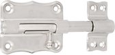 AMIG schuifslot/plaatgrendel - staal - 8.5 x 5.6 cm - vernikkeld - zilver - deur - poort