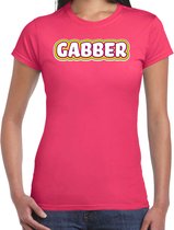 Bellatio Decorations Verkleed t-shirt dames - gabber - roze - foute party/carnaval - vriend/maat M