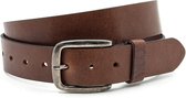 Thimbly Belts Ceinture en jean cool marron - ceinture pour hommes et femmes - 4 cm de large - Marron - Cuir véritable - Taille : 105 cm - Longueur totale de la ceinture : 120 cm