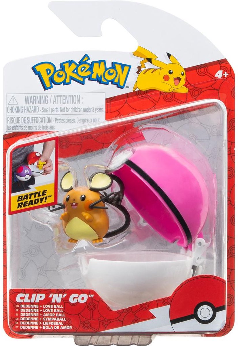 Jazwares Pokémon Speelfiguur Clip 'N' Go Dedenne