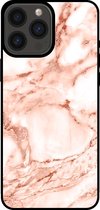 Smartphonica Telefoonhoesje voor iPhone 13 Pro Max marmer look - backcover marmer hoesje - Wit Rosé Goud / TPU / Back Cover geschikt voor Apple iPhone 13 Pro Max