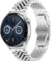 By Qubix 22mm - Stalen band - Zilver - Huawei Watch GT 2 - GT 3 - GT 4 (46mm) - Huawei Watch GT 2 Pro - GT 3 Pro (46mm)