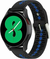 By Qubix 22mm - Dot Pattern siliconen bandje - Zwart met blauw - Huawei Watch GT 2 - GT 3 - GT 4 (46mm) - Huawei Watch GT 2 Pro - GT 3 Pro (46mm)