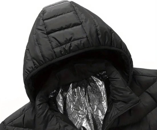 Lichtgewicht Verwarmende Katoenen Gewatteerde Jas, Thermische thermal jas jacket UNISEX MAAT XL Zonder Batterij En Powerbank - Merkloos