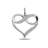 Juwelier Zwartevalk zilveren (gerhodineerd) hart met infinity - 24.257
