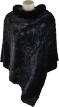 Qischa® - Poncho Femme - Manteaux - Poncho d'hiver - Taille unique - noir