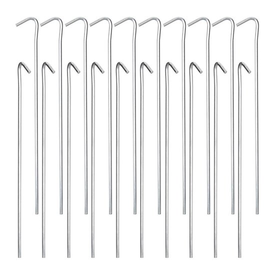 Relaxdays tentspijker - set van 20 stuks - 22 cm lang - staal - strandtent - tuin en camping - zilver van Relaxdays — afbeelding 4
