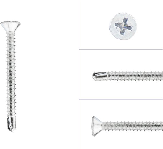 Zelfborende Teksschroef RVS 4.2 X 16 Mm RAL 9002 X Doos A 500 St Zelfborende Teksschroef RVS 4.2 X 16 Mm RAL 9002 X Doos A 500 St
