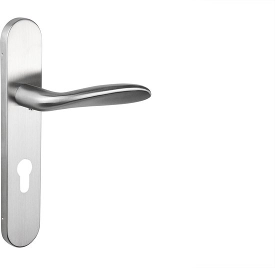 Lavuzo deurkruk Benevento RVS met afgerond schild PC72 | Per set