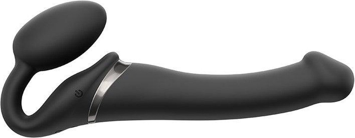 Strap-On-Me - Strapless Strap-on Vibrator Met Luchtdruk Stimulatie - Zwart - Maat M