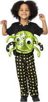 Smiffy's - Stippy Het Vrolijke Enge Spinnetje Kind Kostuum - Groen, Zwart - Maat 90 - Halloween - Verkleedkleding