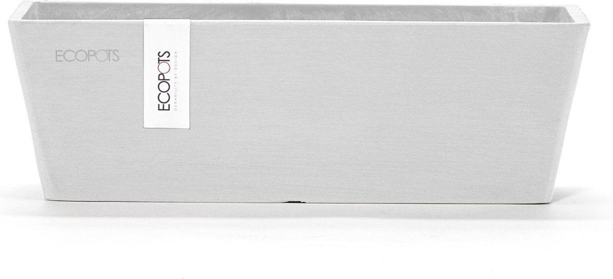 Ecopots Bruges Mini 25 Pure White - Bloempot voor binnen & buiten - Gerecycled materiaal - L 25 x B 9 x H 8 cm