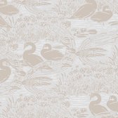 Laura Ashley Vliesbehang | Swans Dove Grey - Grijs