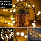 LED solaire à LED Décoration de jardin en forme de boule - 6,5 m 30 lumières de type solaire (blanc chaud)