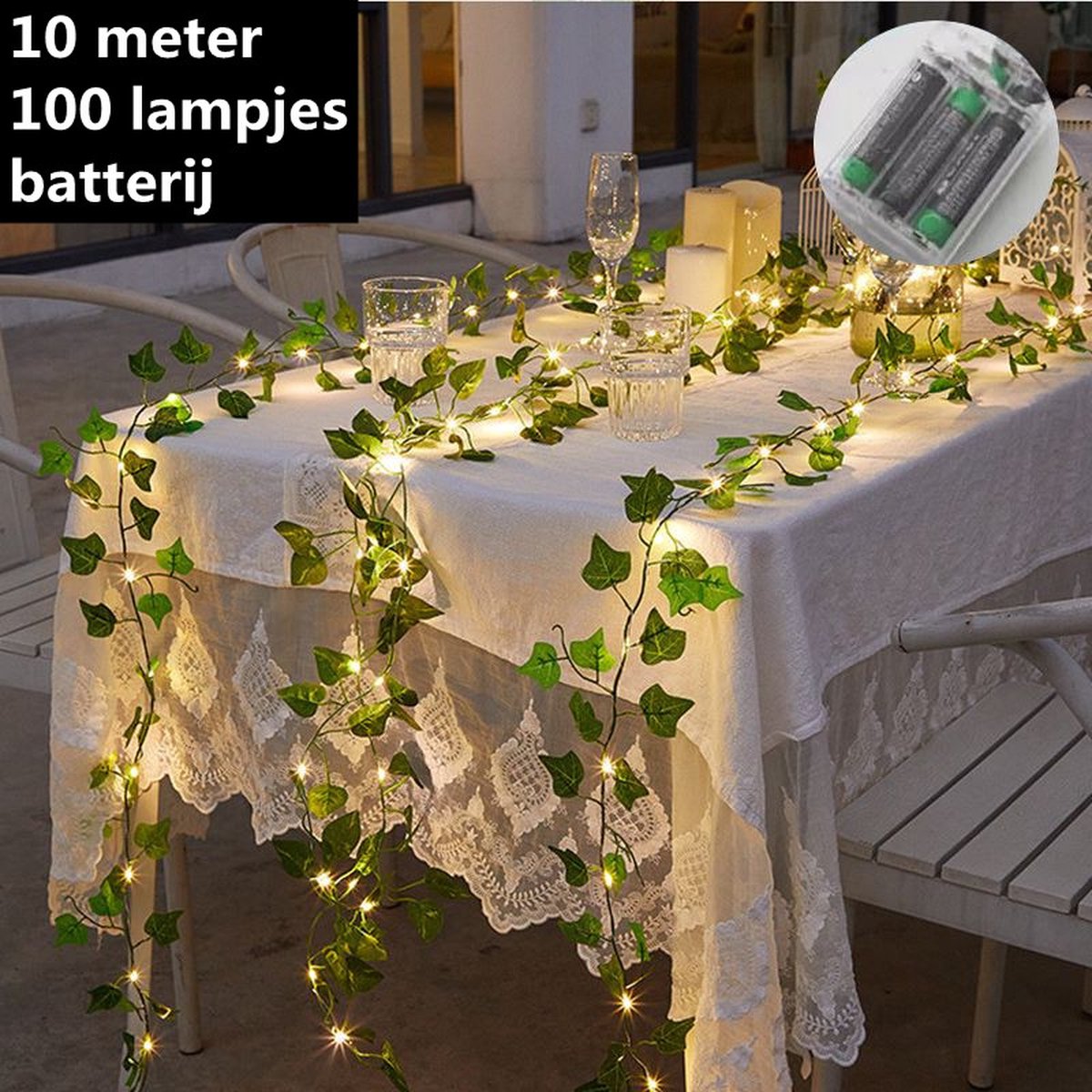 Guirlande lumineuse led - Fleurs - 3 mètres - 20 lumières - Roses - Wit -  Lumière