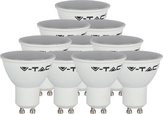V-TAC VT-1975-N GU10 LED spot - Melkachtig - Afdekking - Basis - 4,5W - Dag - Wit - 4000K - SMD - Cirkelvormig - 50x56,5mm - IP20 - Bundel - van - 10