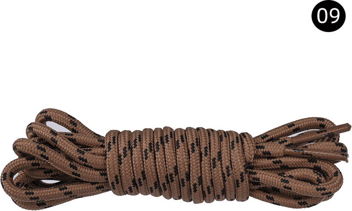 ronde veters voor wandelschoenen, sneakers . 2 kleurig 120 cm choco zwart