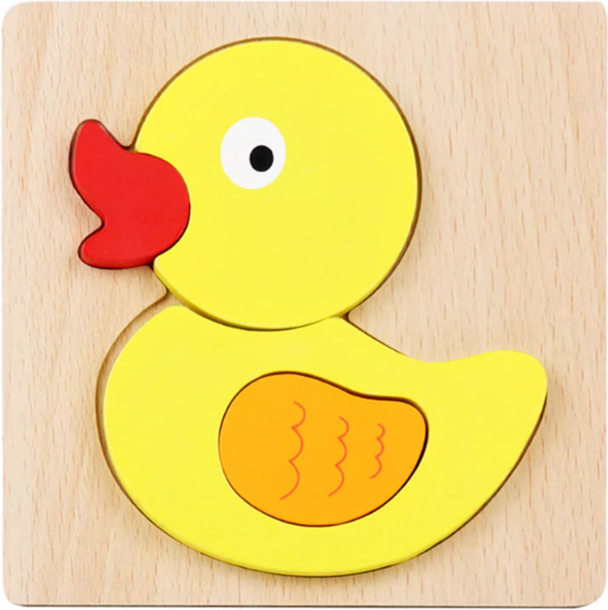 Ainy Montessori legpuzzels - dieren eend - educatief speelgoed voor motoriek en vormherkenning | 4 puzzel stukjes | puzzels geschikt voor peuters en kleuters vanaf 1 2 3 4 Jaar - Ideaal kindercadeau voor meisjes en jongens