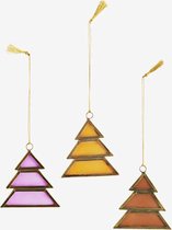 Madam Stoltz - Glazen Kerstboom hanger - Assorti kleur