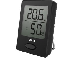 Duux Sense Thermometer + Hygrometer binnen - Inclusief Batterij - Magnetisch - Zwart