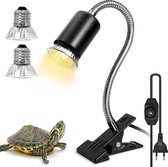 Warmtelamp Reptielen - Dimfunctie - Zwart - Hot Spot UV Lamp - Twee Bulbs