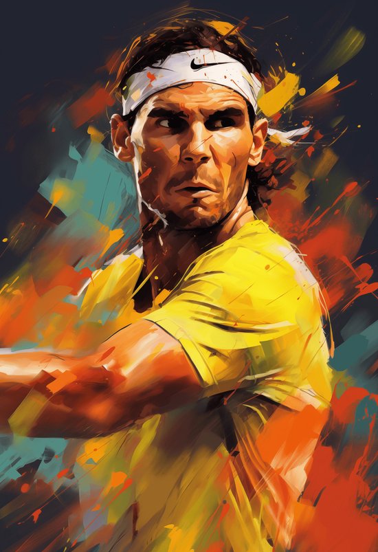 Rafael Nadal Poster | Tennis poster | Focus | Grand Slam | 51x71cm | Wanddecoratie | Muurposter | Geschikt om in te lijsten